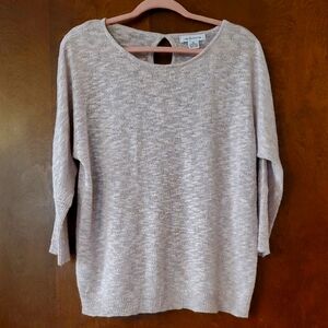 Liz Claiborne sparkly light pink sheer sweater, size M